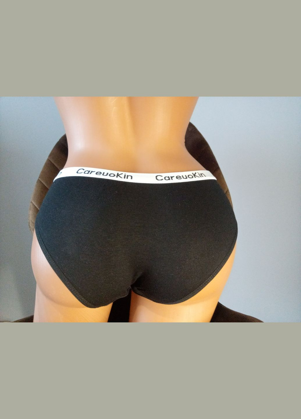 Трусики жіночі бавовняні чорні CAREUOKIN (314919910)