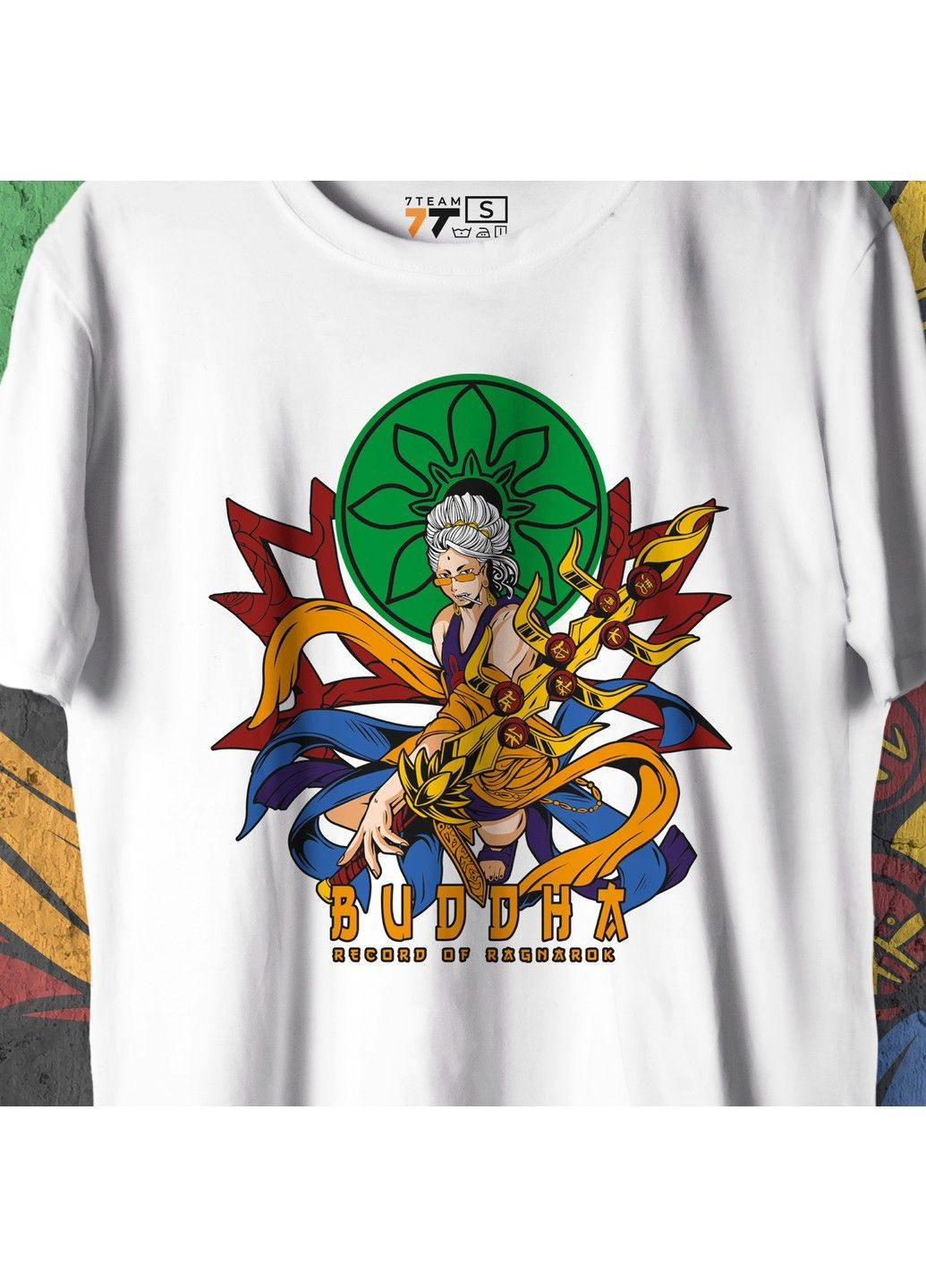 Біла футболка з принтом record of ragnarok - будда 2 we No Brand