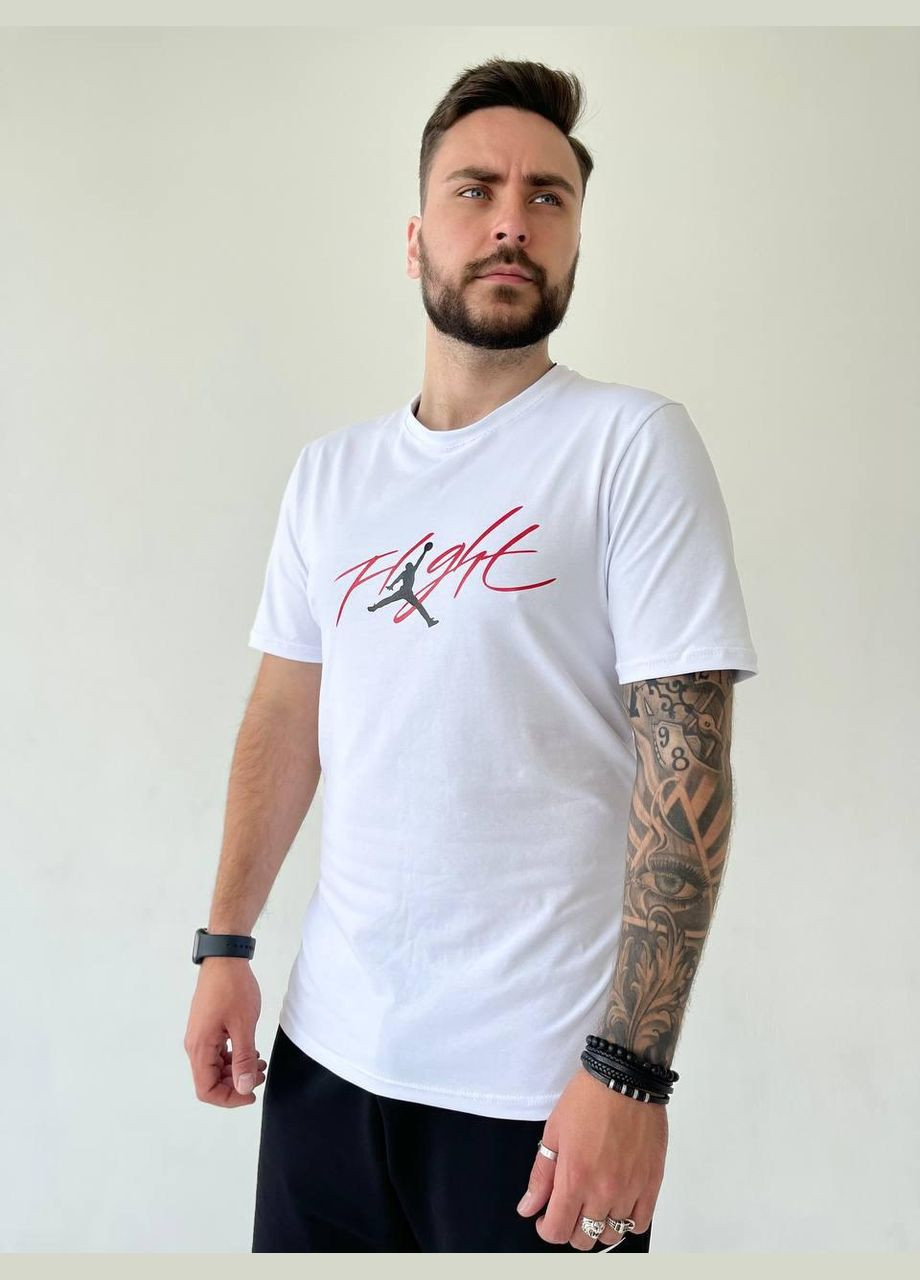 Біла легка футболка з лого з коротким рукавом Vakko