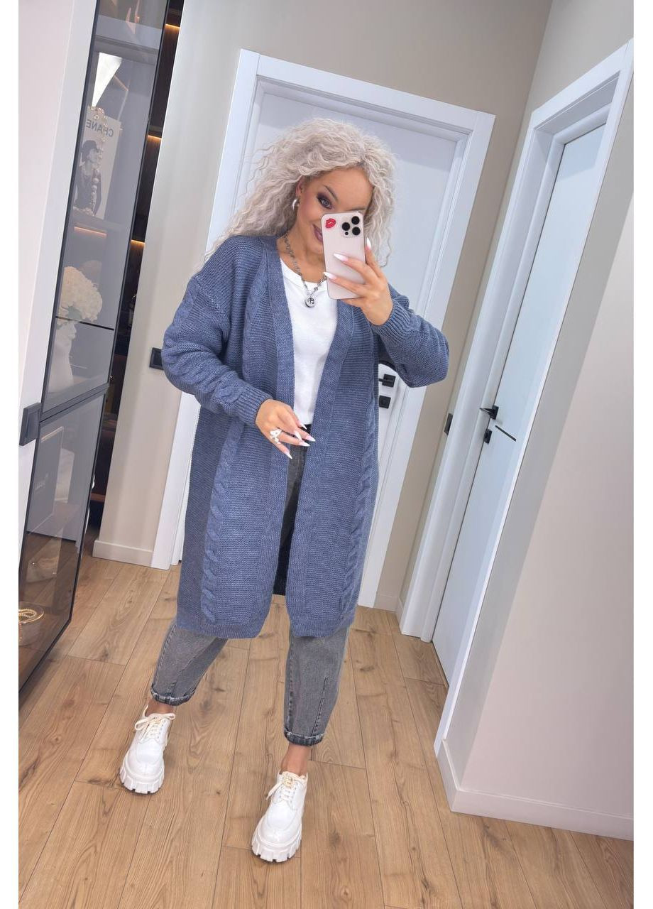 Синий демисезонный кардиган No Brand