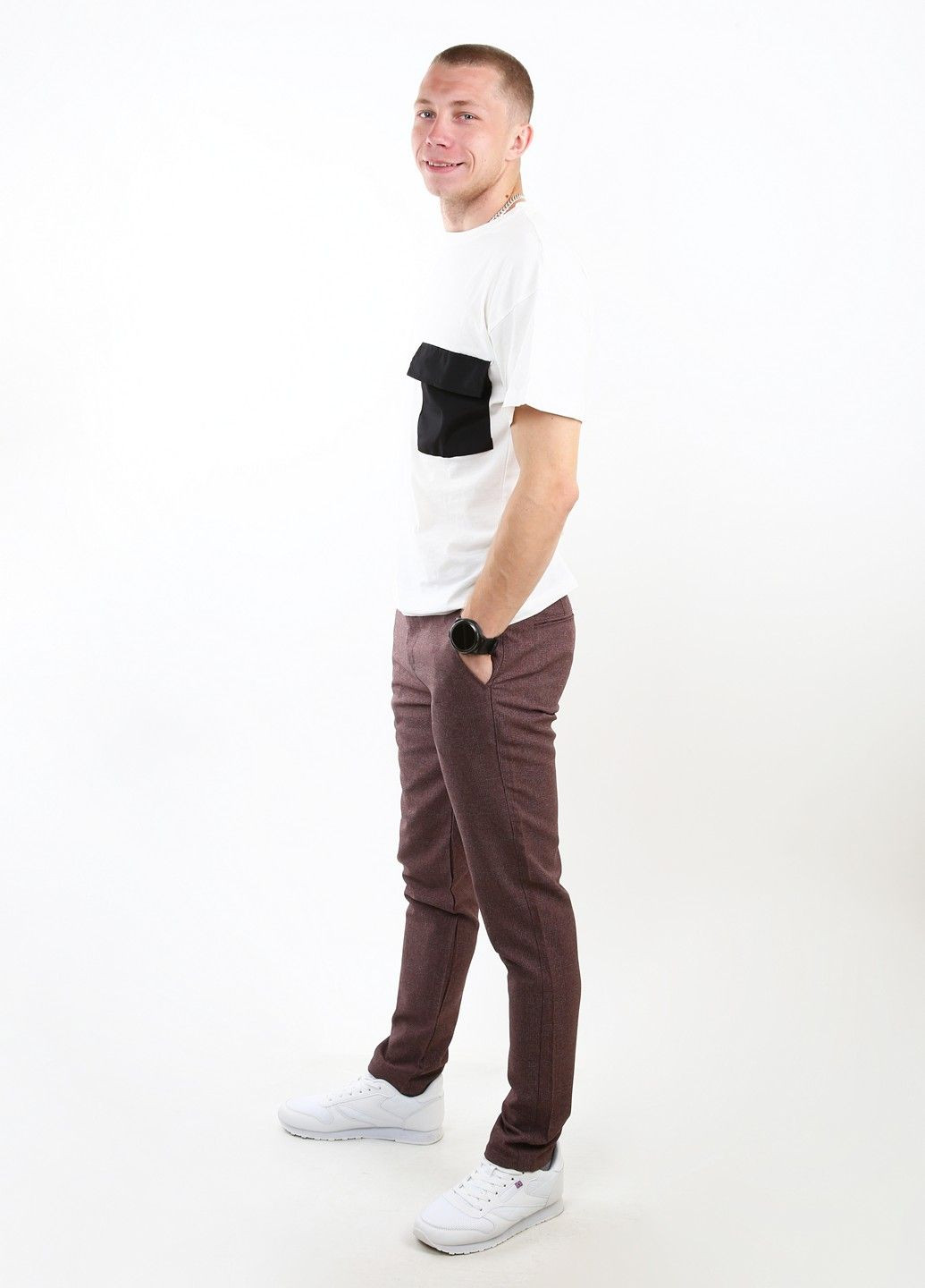 Бордовые демисезонные брюки Mtp