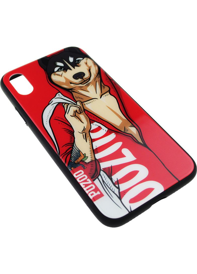Чехол-накладка Glass Printing with TPU Yuppie iPhone X Red Du PUZOO (301507783)