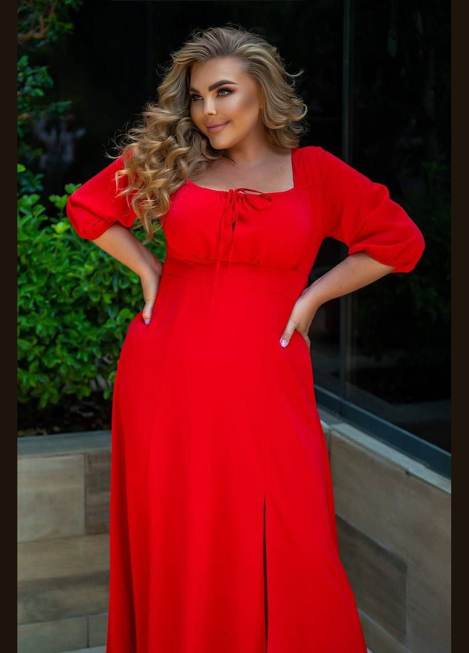 Красное платье длинное No Brand