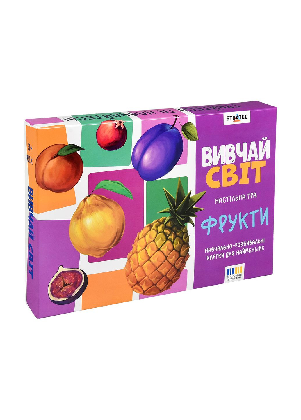 Гра настільна Strateg Вивчай світ. Фрукти навчальні карти (укр) (STR30805) Стратег (372474499)