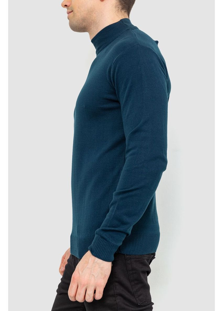 Синій демісезонний светр чоловічий однотонний, колір темно-блакитний, 161r1770 Ager
