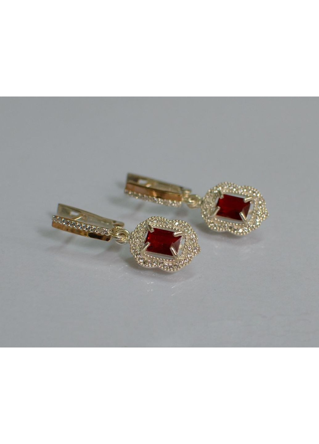 Срібні сережки з золотими вставками Silver Style (367112681)