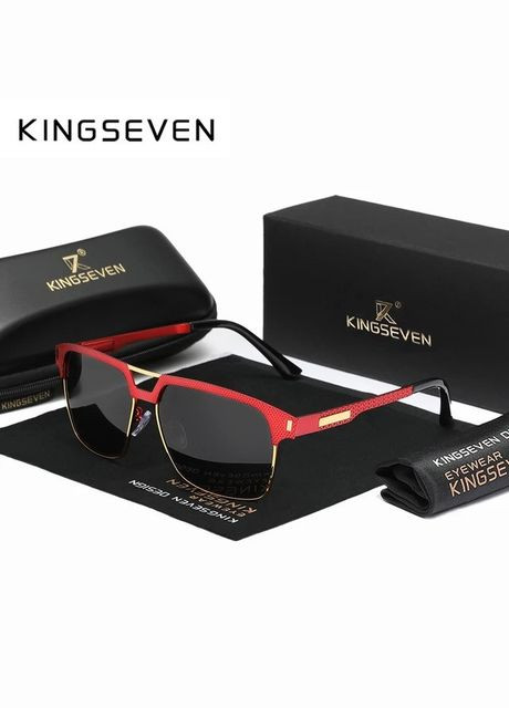 Чоловічі поляризаційні сонцезахисні окуляри 7206 Red Gray KINGSEVEN (308204278)