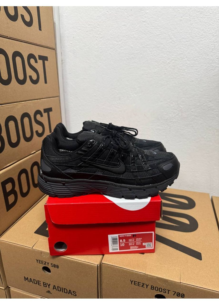 Черные всесезонные кроссовки nike p-6000 black термо No Brand