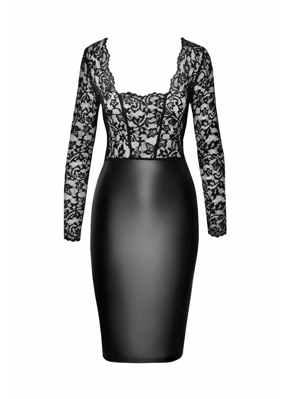 Черное платье noir handmade f295 euphoria lace and wetlook midi dress - 3xl No Brand