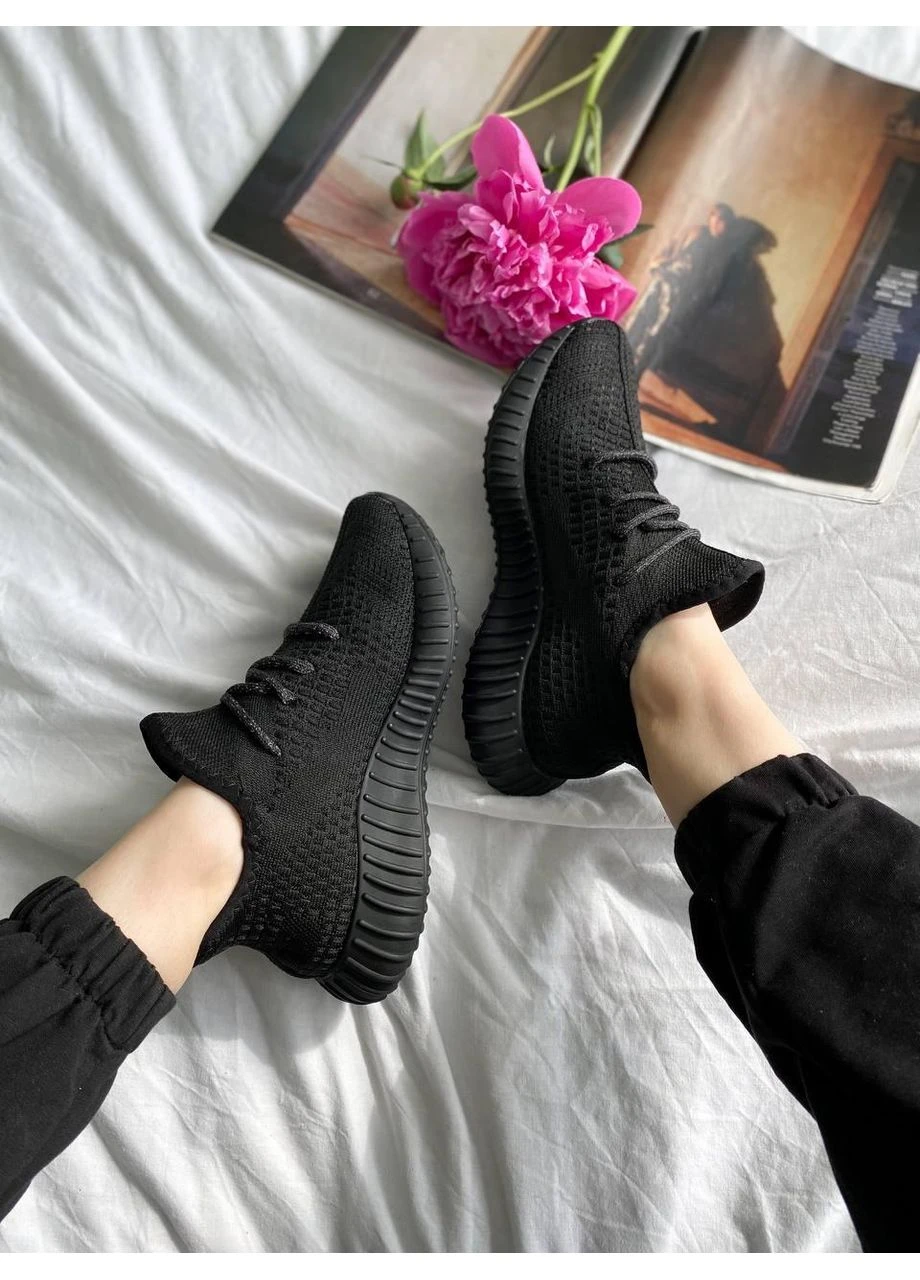 КРОССОВКИ ЖЕНСКИЕ ADIDAS YEEZY BOOST 350 BLACK АДИДАС ИЗИ БУСТ ЧЕРНЫЕ No Brand чёрные демисезоны (392009409)