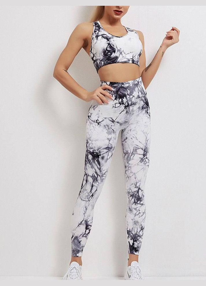 Топ с мраморным принтом черно-белого цвета, размер L Trends (330756885)