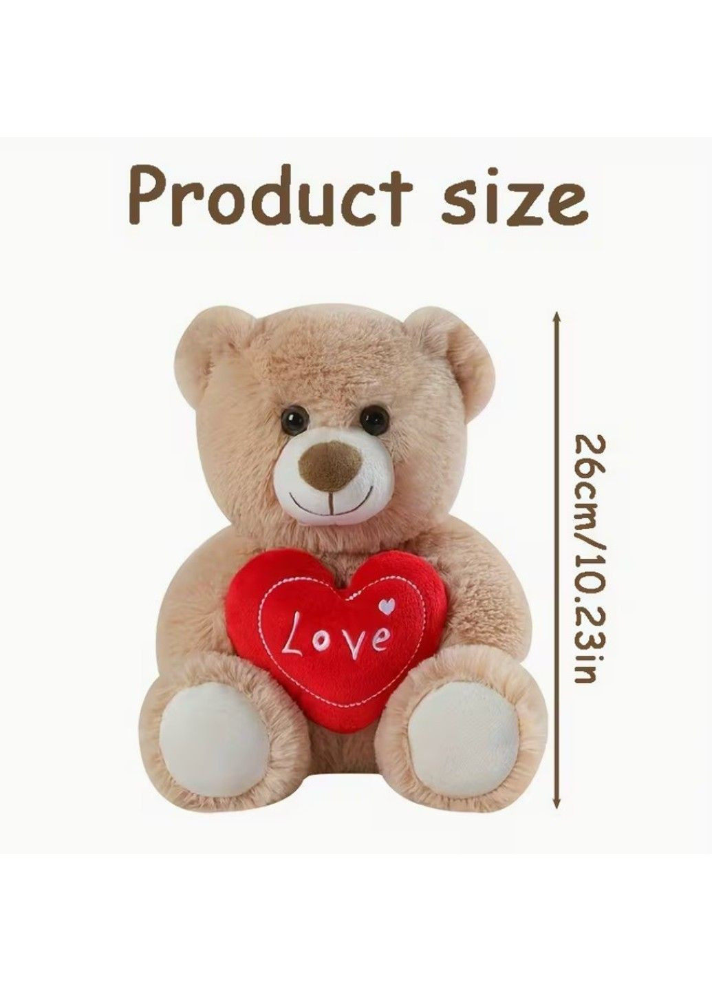 Мягкая детская игрушка медведь с сердцем 25 см No Brand (372601157)