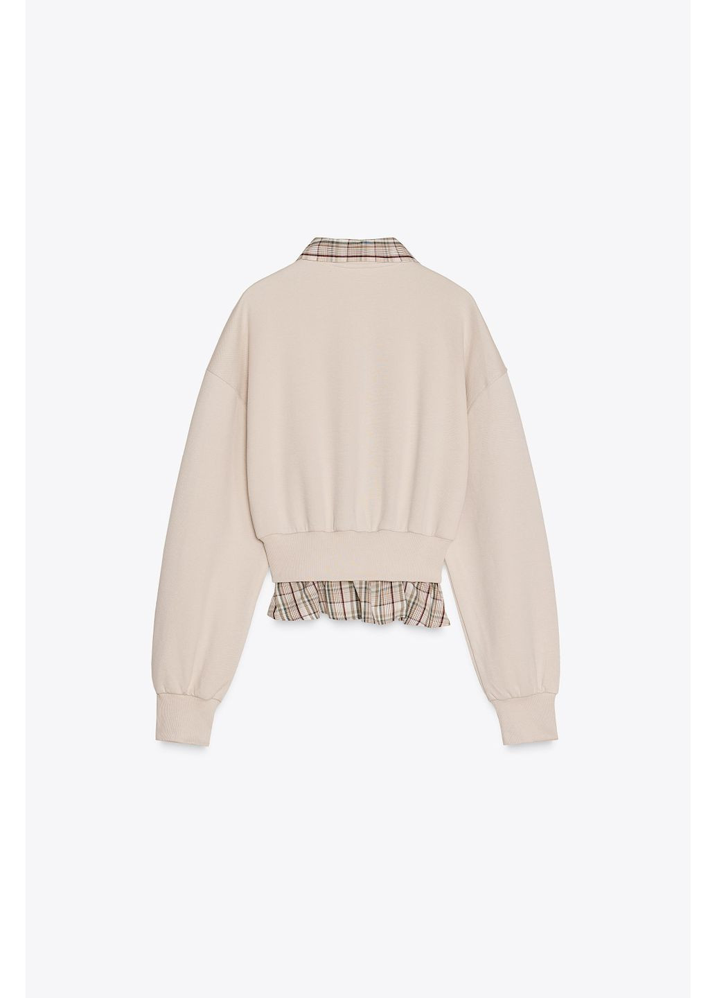 Бежевий світшот із попліновою вставкою Zara (356675473)