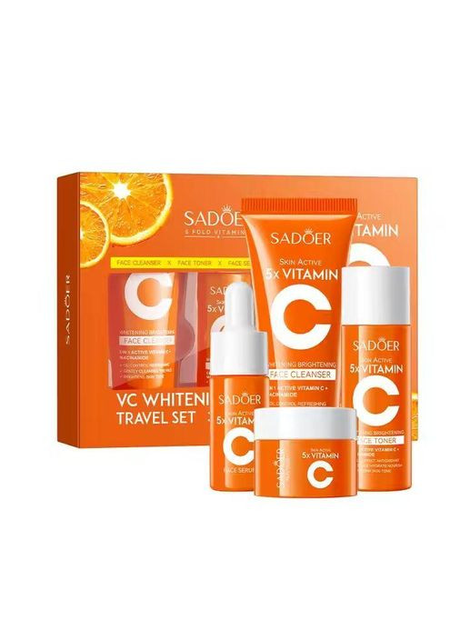 Набір косметики для обличчя Vitamin C Skin Active 5 x Vitamin С 4 в 1 дорожній SADOER (367988208)