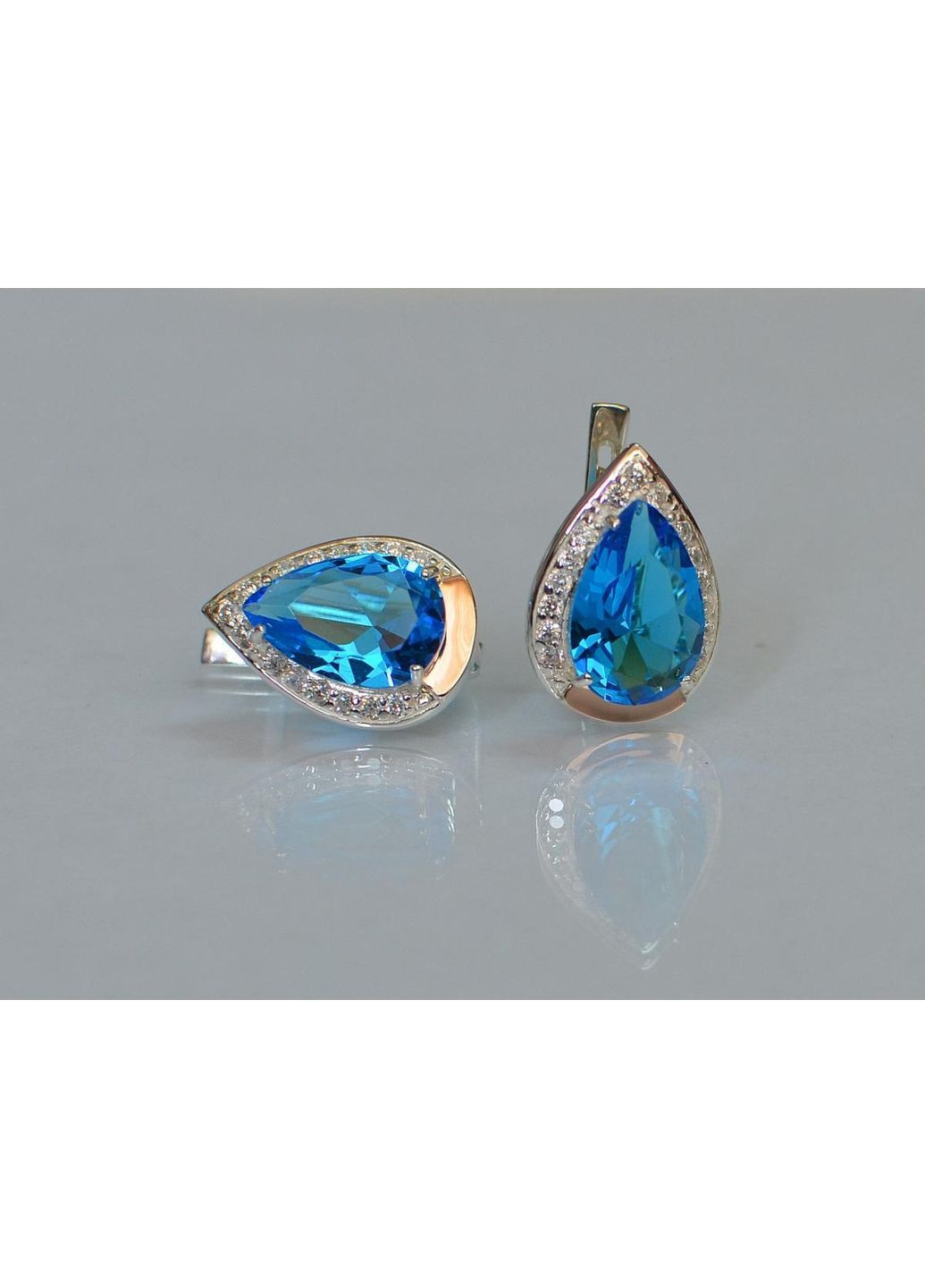 Серебряные серьги с золотыми пластинами Silver Style (367113066)