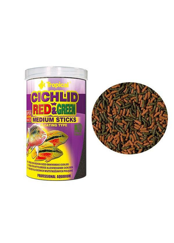 Корм Cichlid Red&Green Medium sticks палички 1л /360гр Tropical (293408398)