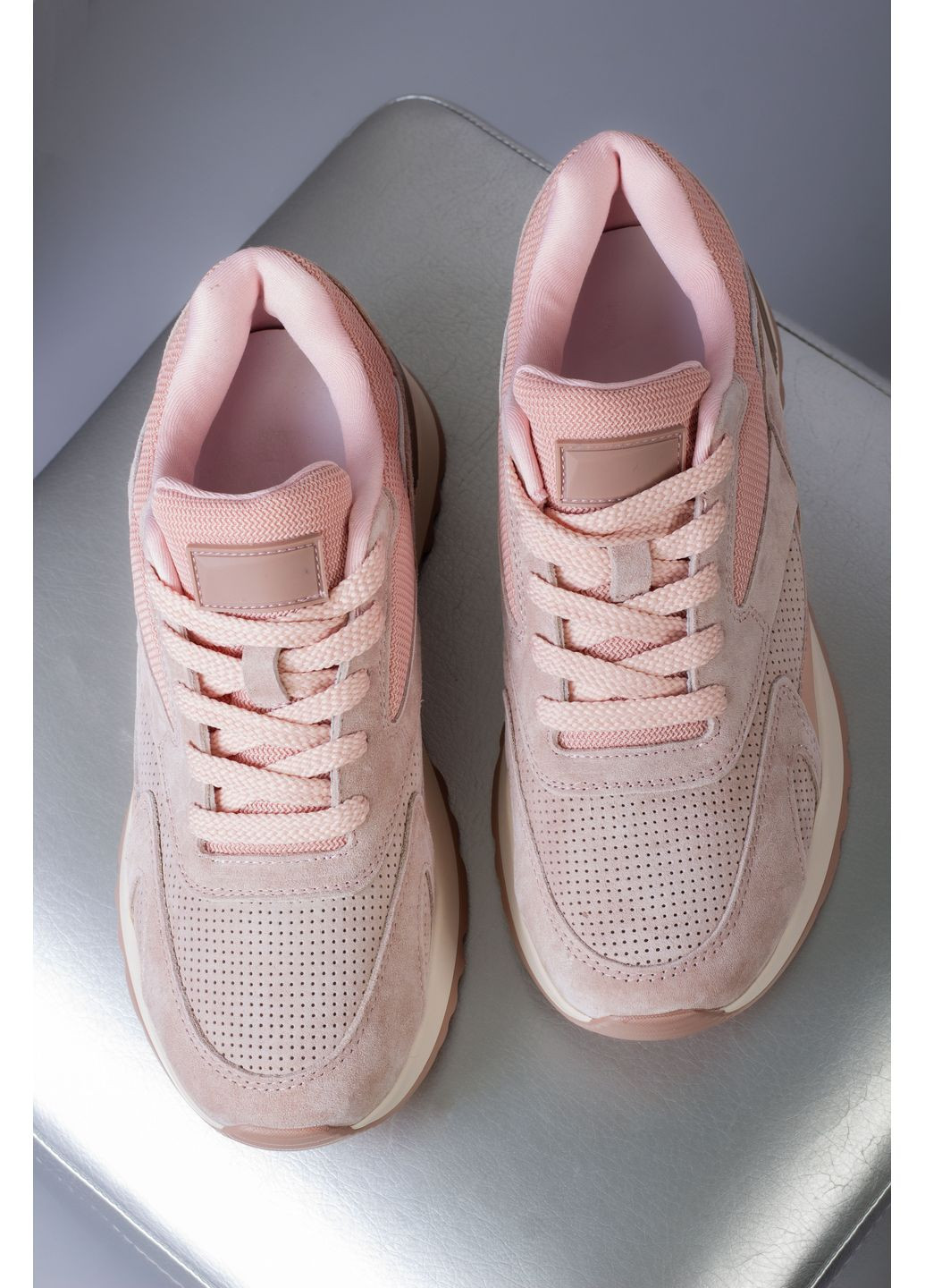Кроссовки женские WKL81-2 натуральная замша розовые 346540 Hoseily розовые (364487173)