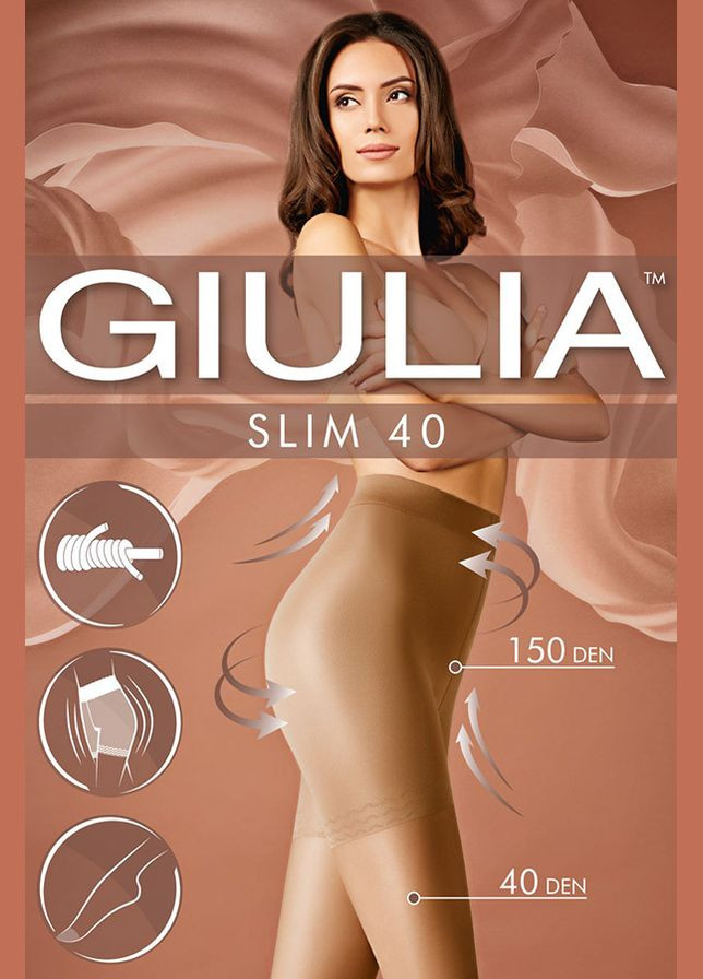 Колготки з корегуючими шортиками SLIM 40 den (nero-3) Giulia (285738751)