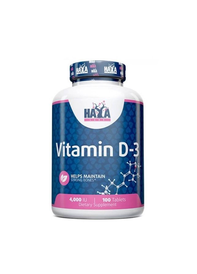 Вітамін D3 Vitamin D3 4000 IU, 100 таблеток Haya Labs (322580324)