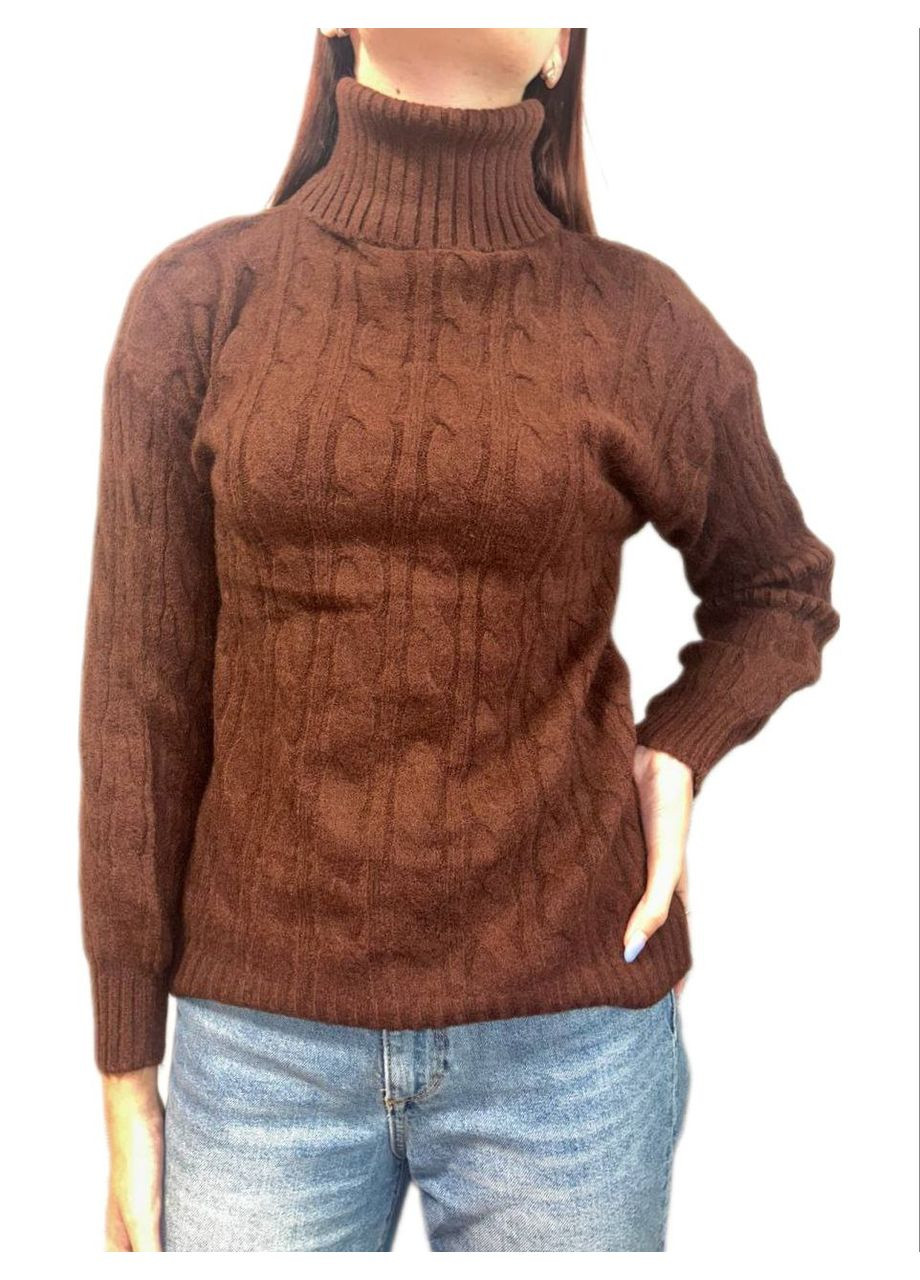 Коричневый демисезонный гольф-свитер Glam Panic