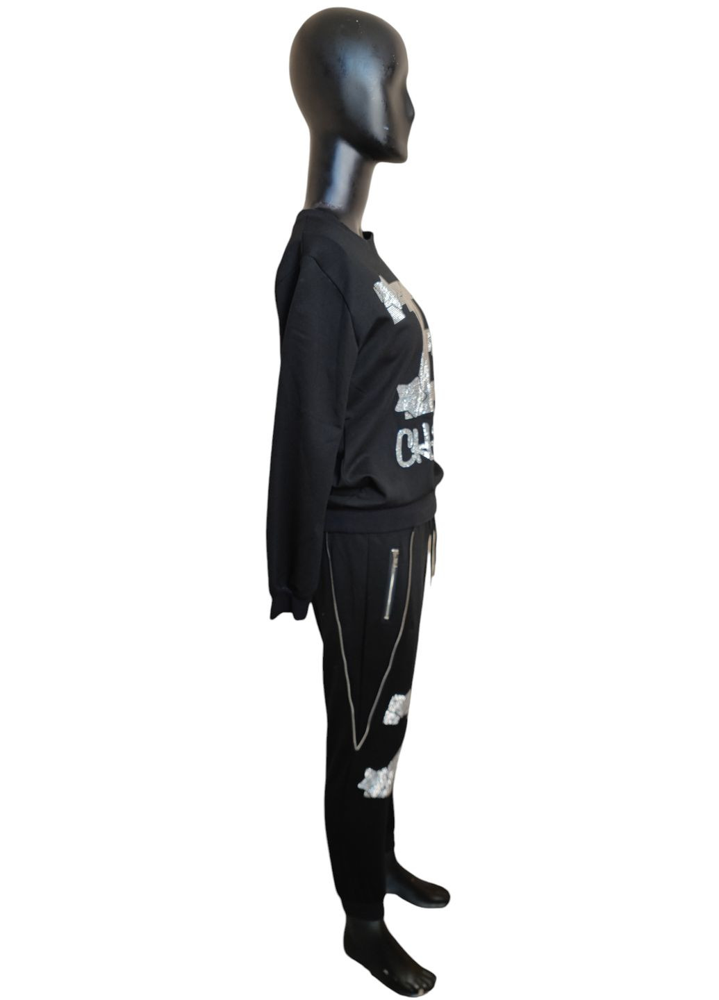 Женский костюм черный с принтом Philipp Plein (316092442)