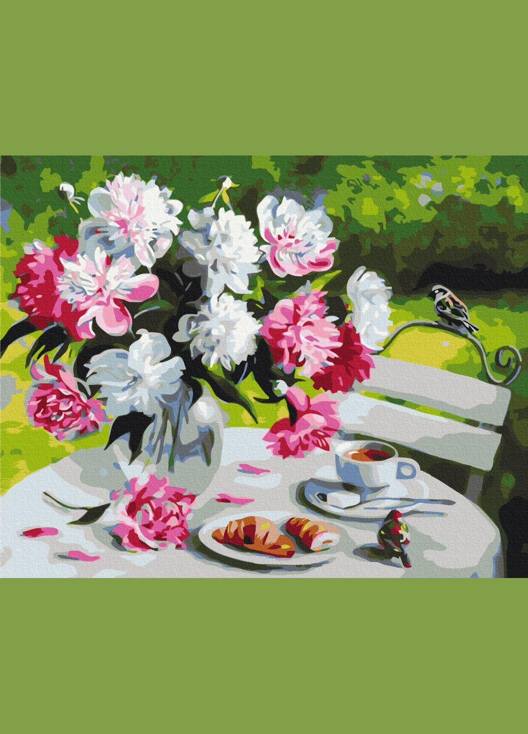 Картина по номерам Завтрак с пионами Картины в цифрах Цветы на холсте 40х50 Раскраска BS29388 Brushme (308988021)
