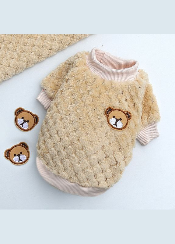 Вязаный махровый свитер для котов и кошек Pet Style "Мишка" Бежевый XL No Brand - (323235888)