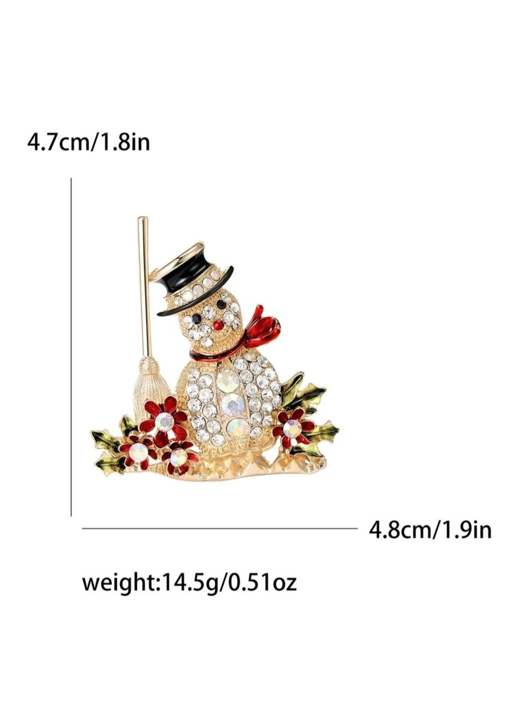 Брошка "Сніговик" срібляста China (356567568)