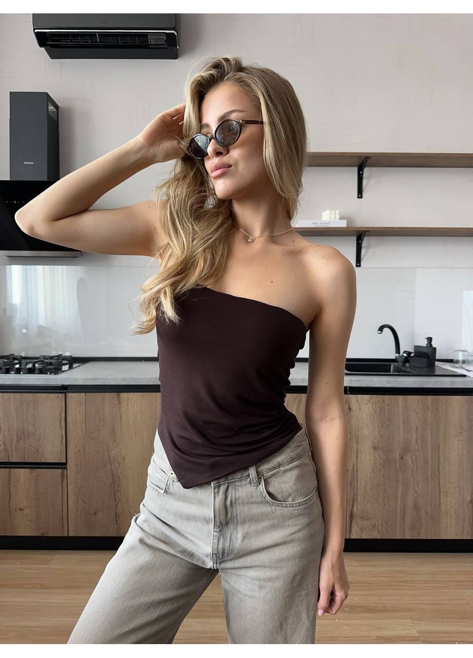 Жіночний топ-бандо без бретелей -турецька віскоза Україна (350936758)