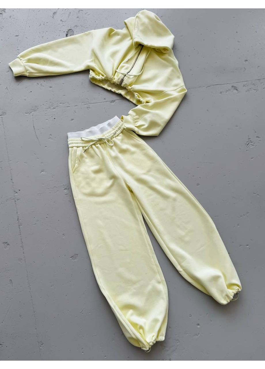 Приємний до тіла жовтий костюм трійка No Brand 599-3 (353690336)