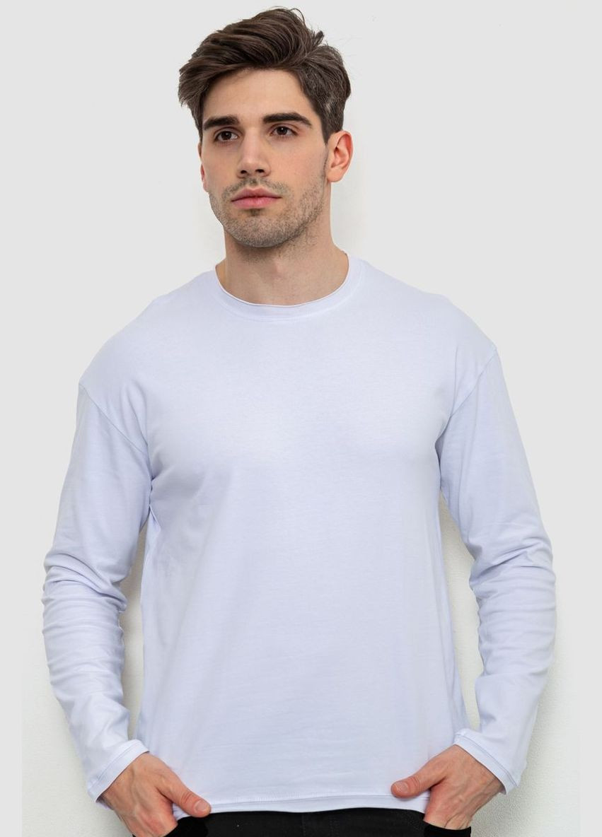 Білий чоловічий лонгслів однотонний Ager (295263089)