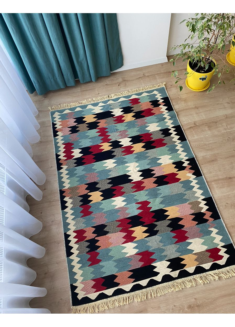 Хлопковый плетеный двухсторонний ковер Shana 009 Arty 120Х180 см. Разноцветный No Brand (371739178)