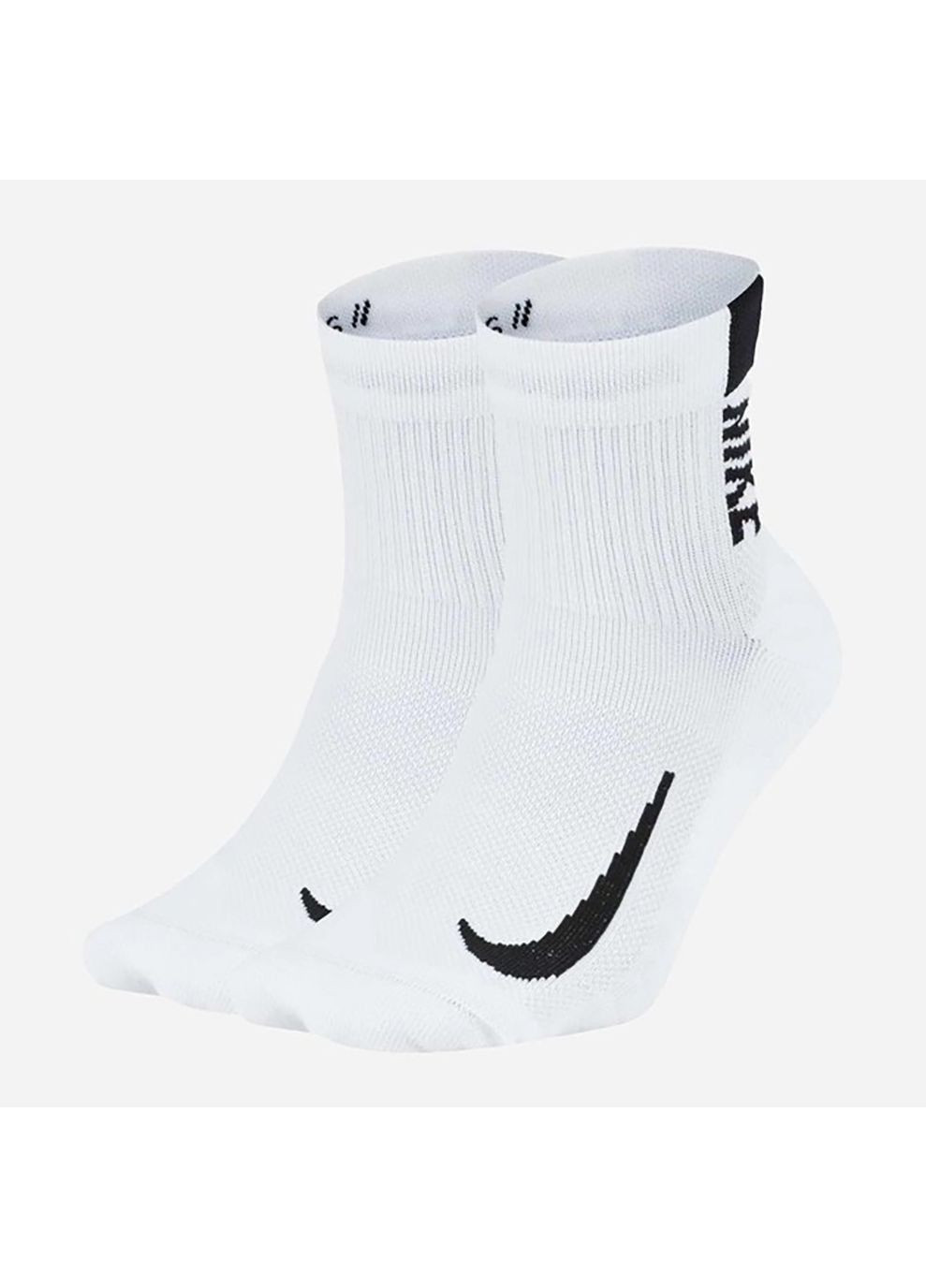Білі чоловічі шкарпетки u nk mltplier ankle 2pr - 144 білий Nike однотонні (333960754)