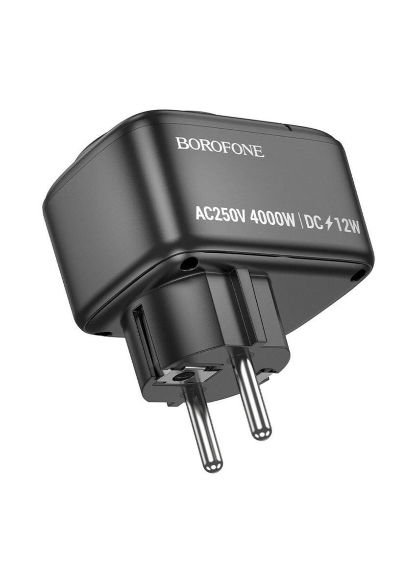 Мережевий фільтр BAC14 Wide 1-socket wall outlet (1C2A) (EU/GER) Black Borofone (335807098)