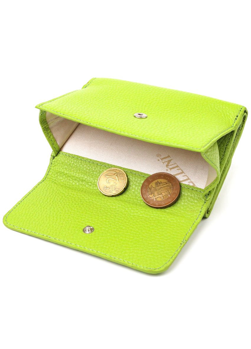 Молодежный стильный кошелек из натуральной кожи флотар 21598 Салатовый Canpellini (331913410)
