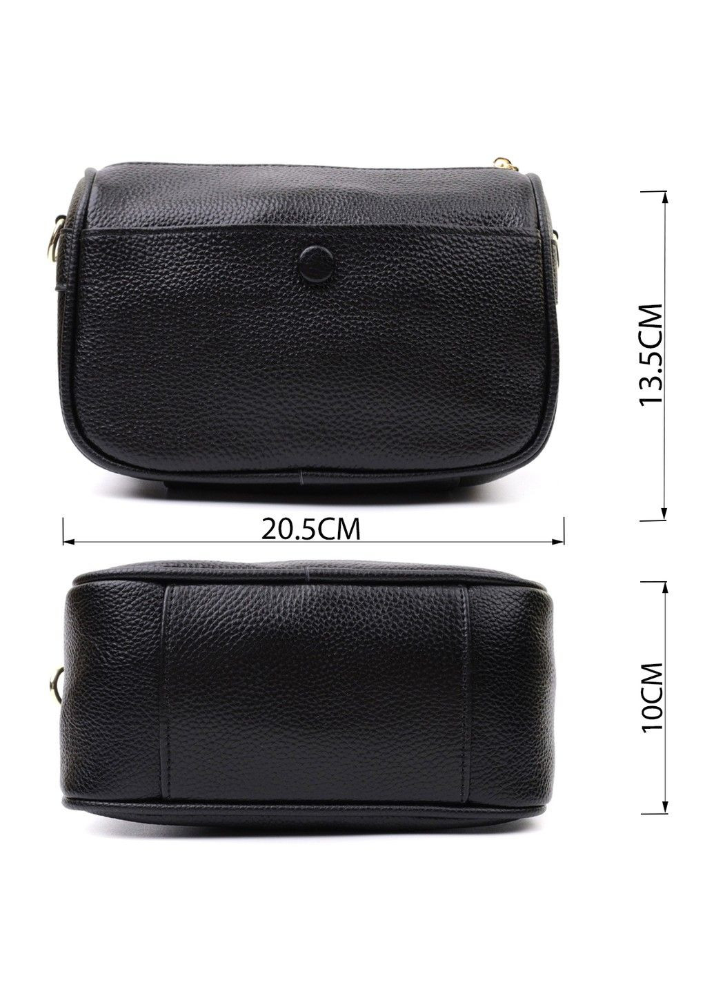 Сумка кросс-боди для женщин на каждый день из натуральной кожи 22590 Черная Vintage (297956926)