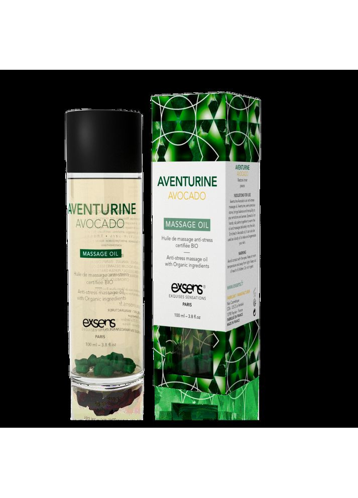 Масажна олія Aventurine Avocado (анти-стрес з авантюрином) 100мл, натуральна Exsens (303877814)