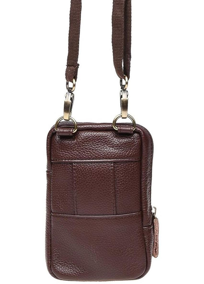 Сумка планшет через плече чоловіча з натуральної шкіри маленька Коричневий 37805 Keizer (355245165)