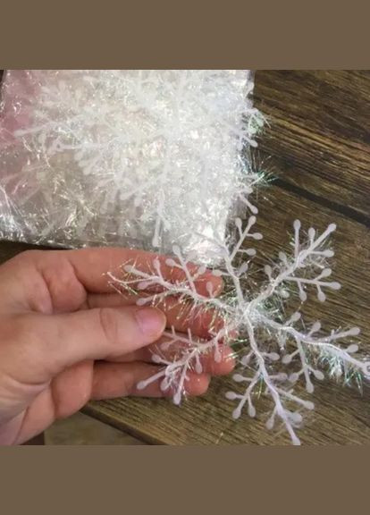 для декору 10 штук 10 см білий Jannet Сніжинки (307402955)