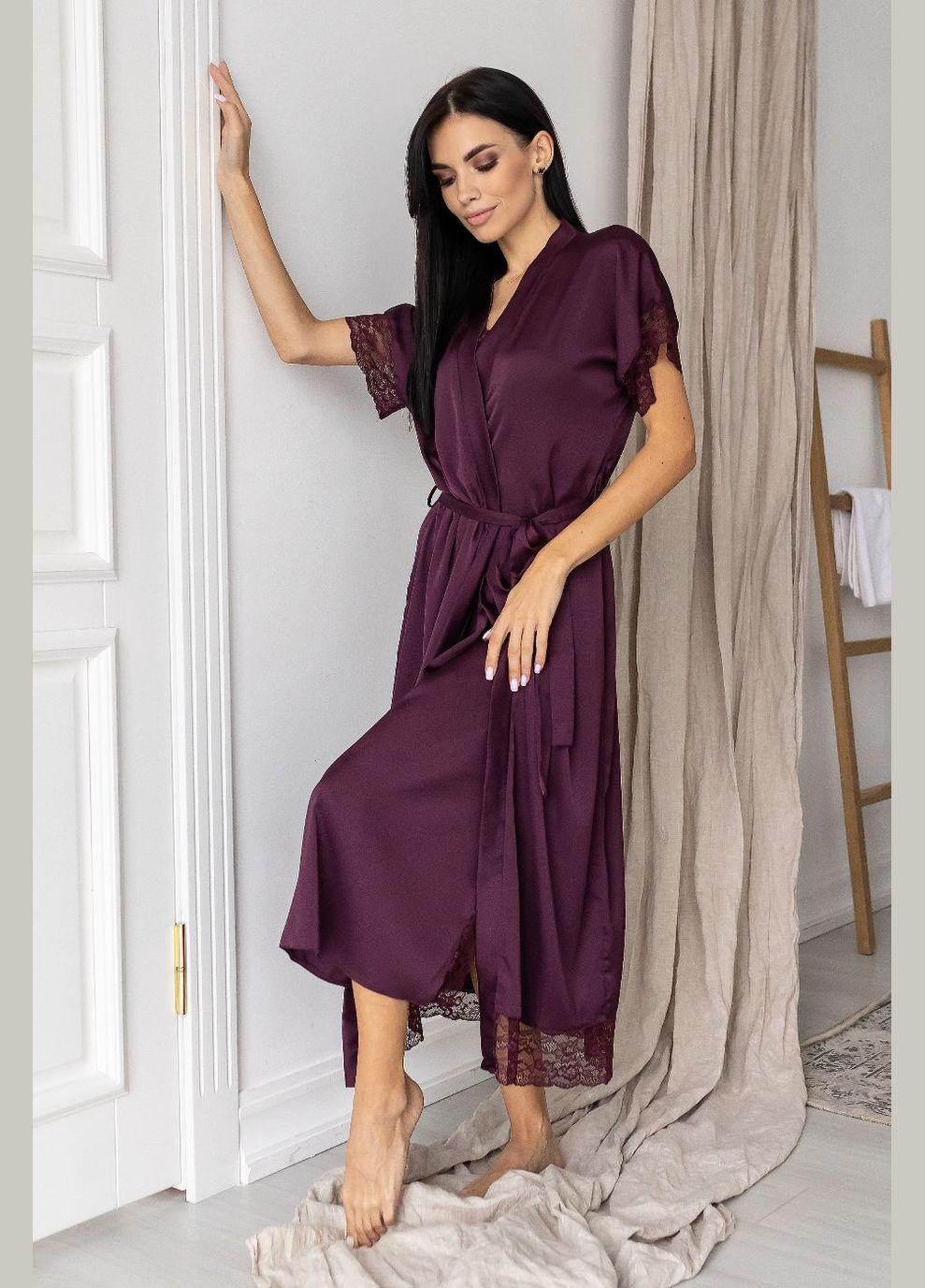 Комплект для дома женский длинный Ксл131н Сливовый MiaNaGreen (316714950)