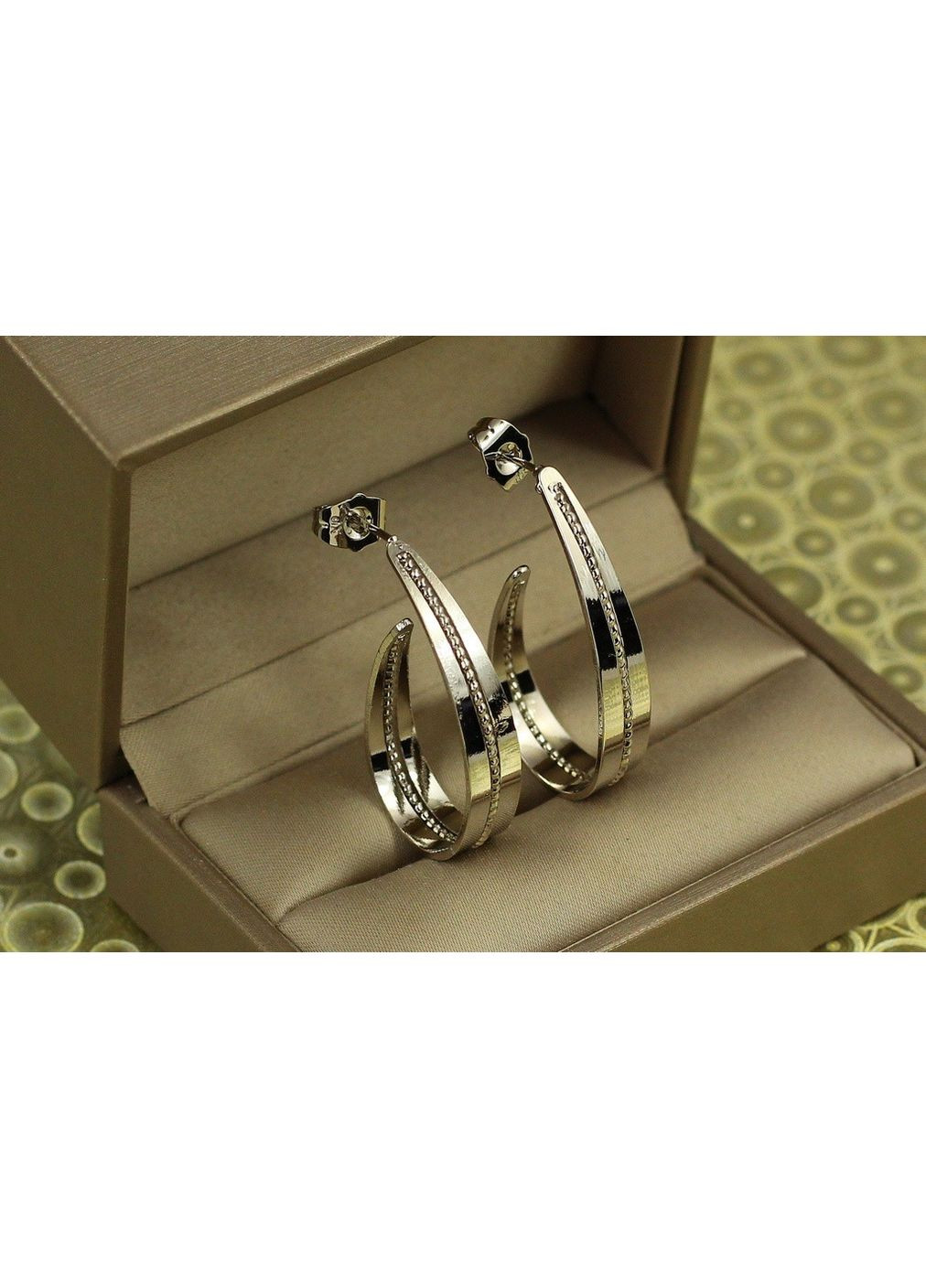 Сережки кільця Пробір 3,5 см сріблясті love-shopping Xuping Jewelry (354663043)