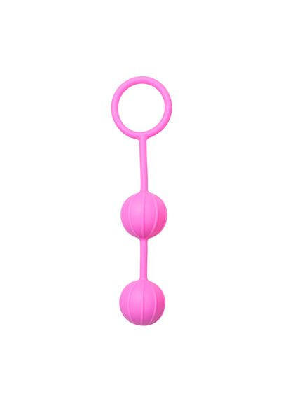 Вагинальные шарики Vertical Ribbed Geisha розовые EasyToys (290851344)