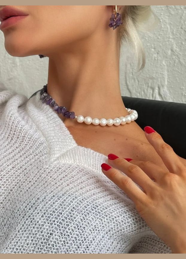 Колье "Amethyst Chip" Le'Perle (312519957)