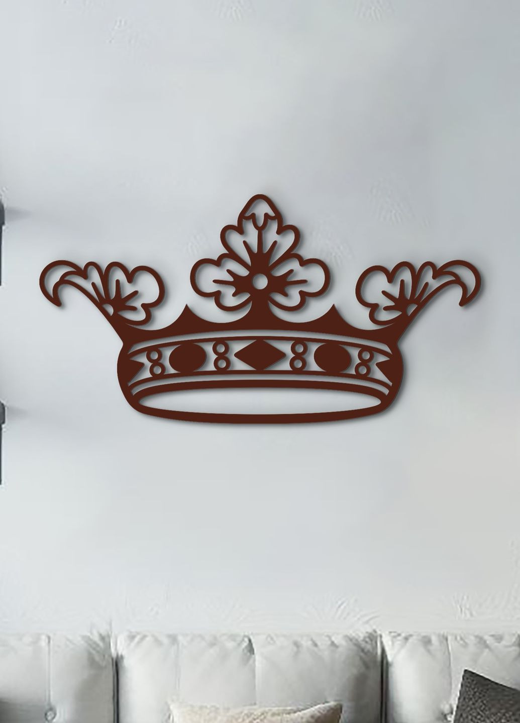 Декоративне панно з дерева, сучасна картина на стіну "Корона королеви", оригінальний подарунок 40х20 см Woodyard (292113384)