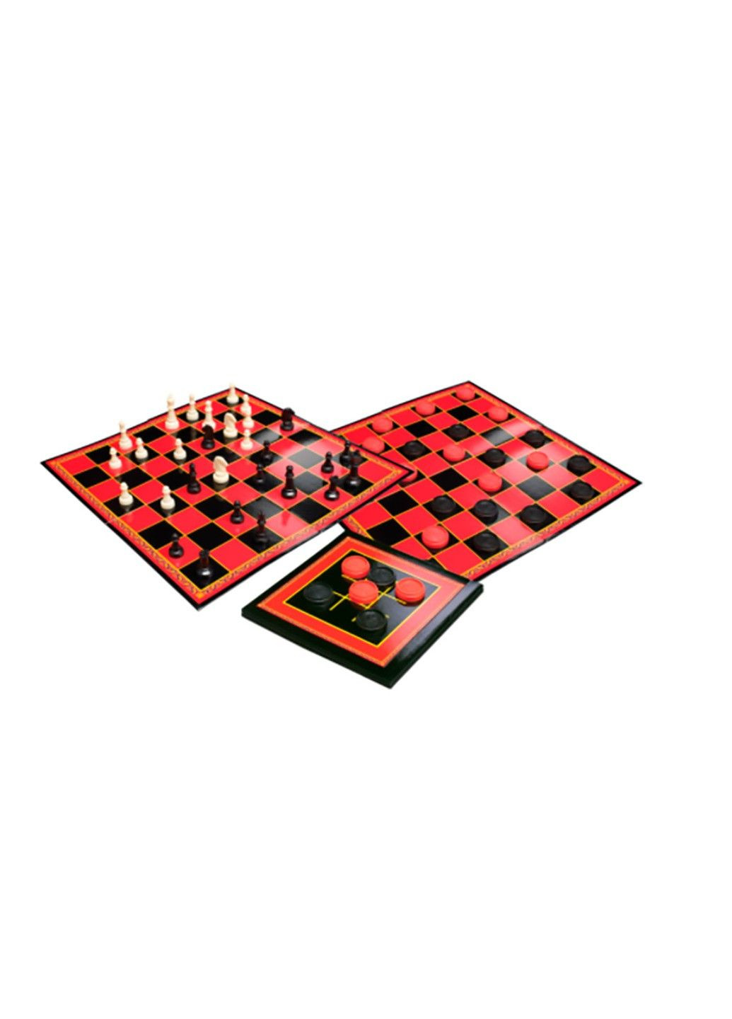 Набір з трьох настільних ігор 'Шахи, шашки та хрестики-нулики' Spin Master (331296571)