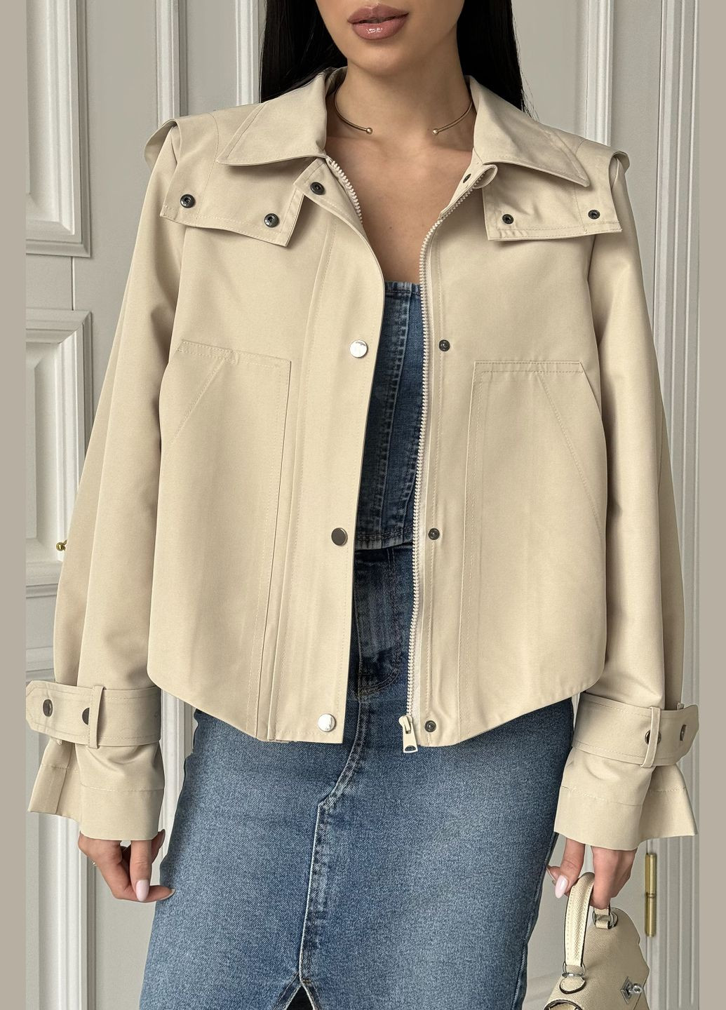 Айворі демісезонна демісезонна жіноча куртка Liton