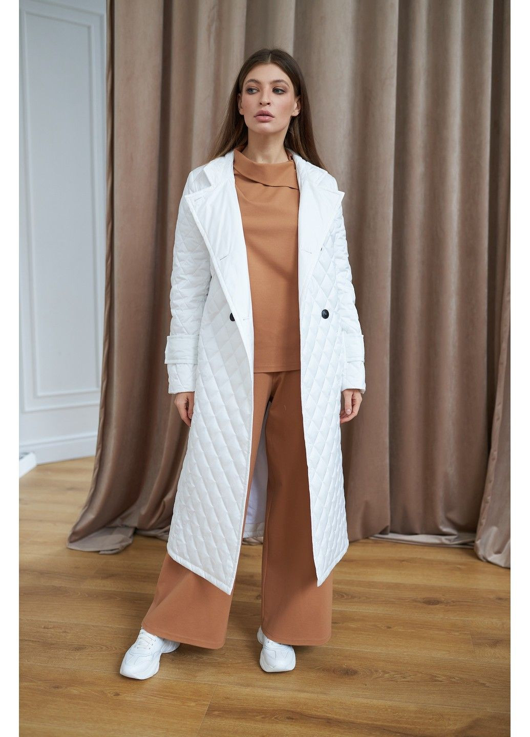 Белая демисезонная плащ валери белый Origa