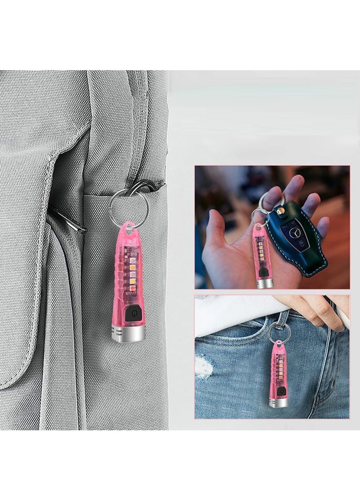 Світлодіодний ліхтар-брелок BORUIT V1 Pink/Рожевий No Brand (368717537)