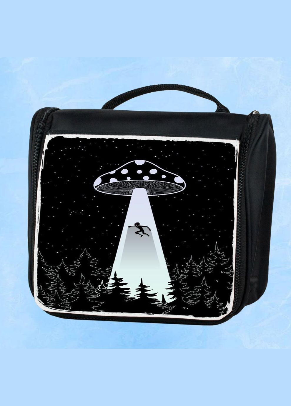 Дорожная сумка - органайзер для косметики несессер Инопланетянин #09 Черная No Brand (318677270)