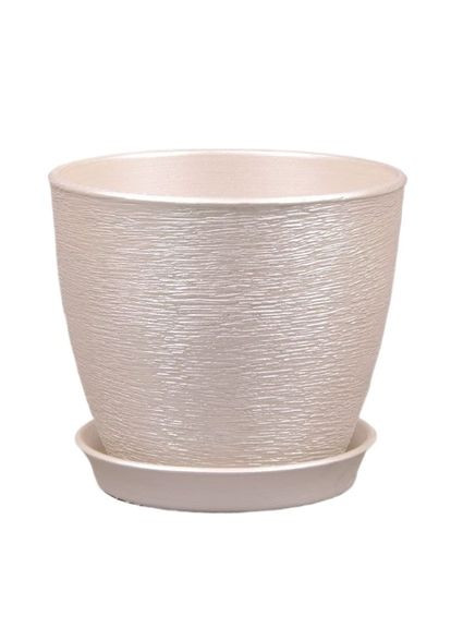 Горшок Каменный цветок ВК d10*h11*v 0,6 люкс серебро, керамика SHYNKAR (333024203)